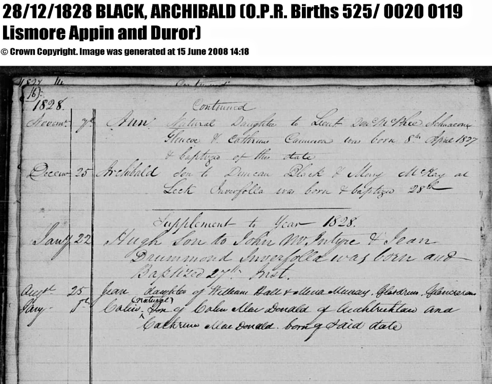 ScotlandsPeopleArchibald Black birth 1828 crop
